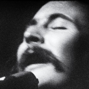 David Crosby of rock band “The Byrds” performing in a club in a profile view, eyes closed, head back with a mic, circa 1967 in Los Angeles, California. (Photo by Sulfiati Magnuson/Getty Images)