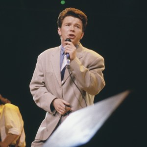British singer Rick Astley performs live during the 1988 Prince's Trust Rock Gala, held at the Royal Albert Hall in London, England, June 1988. (Photo by Vinnie Zuffante/Getty Images)