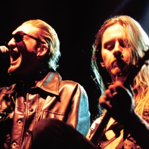 Layne Staley (Left) and Jerry Cantrell (Rt.) of Alice in Chains performing at the San Jose State Event Center in San Jose Calif. on April 11th, 1993. Photo by Tim Mosenfelder/Getty Images