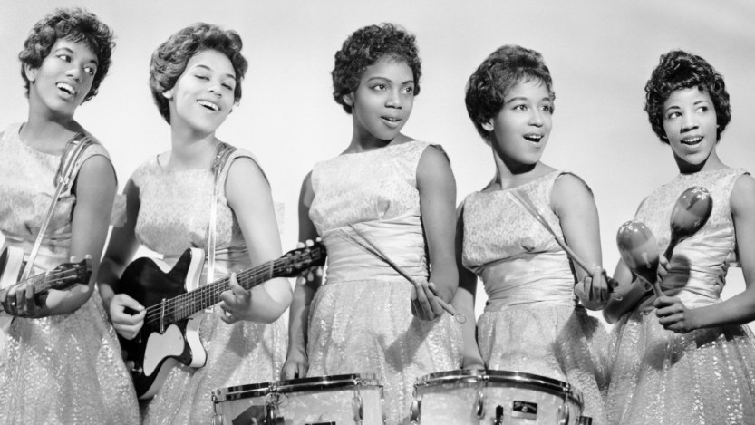 1958: (L-R) Arlene Smith, Sonia Goring, Rene Minus, Jackie Landry and Lois Harris of the R&B vocal group "The Chantels" pose for a portrait session in 1958 in New York City, New York. (Photo by Michael Ochs Archives/Getty Images)