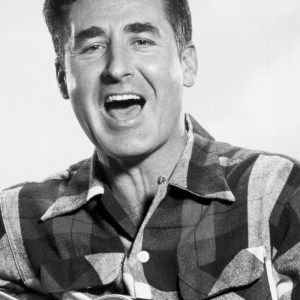 Musician Sheb Wooley portrait with a Martin & Co. acoustic guitar in circa 1959. (Photo by Michael Ochs Archives/Getty Images)