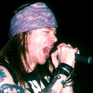 Axl Rose of Guns N' Roses in concert (Photo by Jeffrey Mayer/WireImage)