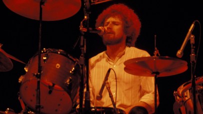 UNITED STATES - JANUARY 01: Photo of Don HENLEY and EAGLES; Don Henley performing live onstage on Hotel California tour, playing drums and singing (Photo by Richard E. Aaron/Redferns)