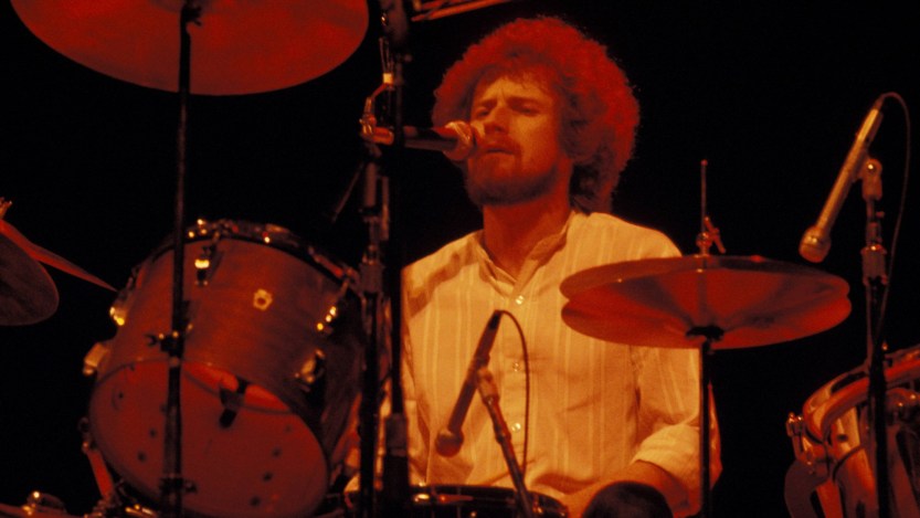UNITED STATES - JANUARY 01: Photo of Don HENLEY and EAGLES; Don Henley performing live onstage on Hotel California tour, playing drums and singing (Photo by Richard E. Aaron/Redferns)