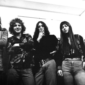AMSTERDAM, NETHERLANDS - JANUARY 01: Sonja Kristina Linwood (2nd from right) and fellow band members from Curved Air posed in Amsterdam, Netherlands in 1972 (Photo by Gijsbert Hanekroot/Redferns)