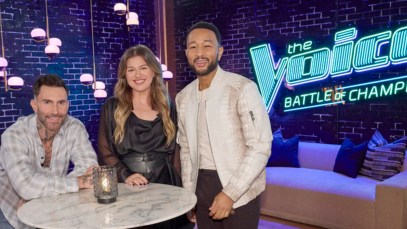 Adam Levine, Kelly Clarkson, and John Legend