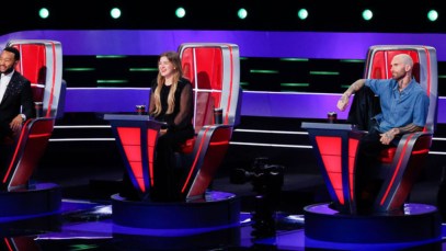 John Legend, Kelly Clarkson, and Adam Levine