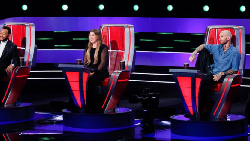John Legend, Kelly Clarkson, and Adam Levine