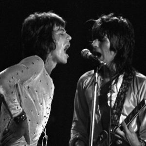 Mick Jagger and Keith Richards singing