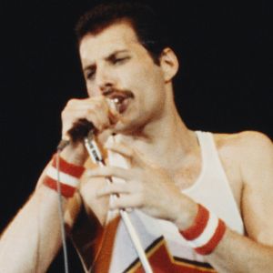 Freddie Mercury performing in 1984