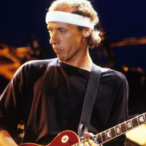 Rock musician Mark Knopfler of Dire Straits performing