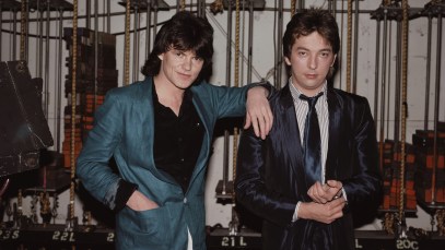British new wave band Naked Eyes, 1983. They are singer Pete Byrne (left) and keyboardist Rob Fisher (1956 - 1999). (Photo by Ron Wolfson/Michael Ochs Archives/Getty Images)