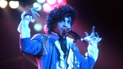 DETROIT, MI - NOVEMBER 4: American singer Prince (1958-2016) performs onstage during the 1984 Purple Rain Tour on November 4, 1984, at the Joe Louis Arena in Detroit, Michigan. (Photo by Ross Marino/Getty Images)
