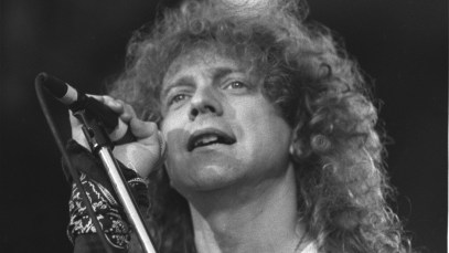 Singer Lou Gramm is shown performing on stage during a "live" concert appearance with his solo band on June 28, 1990. (Photo by John Atashian/Getty Images)