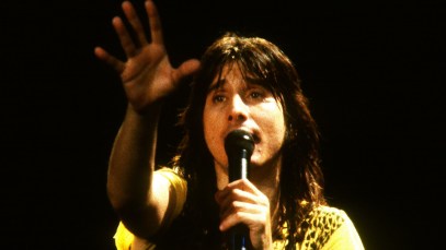 OAKLAND, CA - CIRCA 1984: Steve Perry and Journey are performing at the Oakland Coliseum in Oakland, California on January 1, 1984. (Photo by Larry Hulst/Michael Ochs Archives/Getty Images)