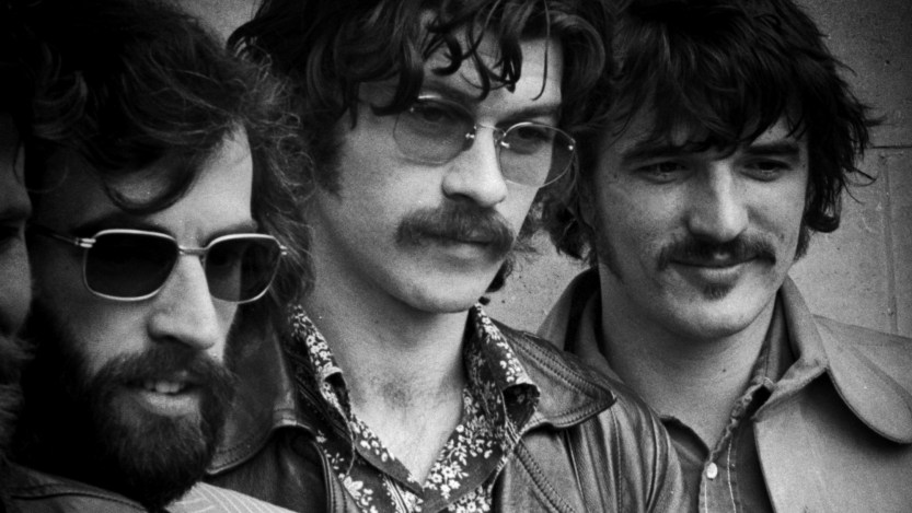 Group portrait of Canadian-Amercian rock group The Band in London, United Kingdom, June 1971. L-R Richard Manuel, Robbie Robertson, Rick Danko. (Photo by Gijsbert Hanekroot/Redferns)
