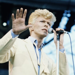 British singer-songwriter David Bowie performing at BC Place in Vancouver, during his Serious Moonlight tour, Canada, 9th August 1983. (Photo by Armando Gallo/Getty Images)