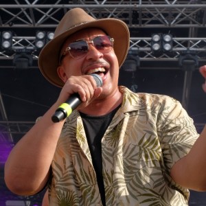 VIENNA, AUSTRIA - MAY 25: Lou Bega performs on stage during the It's My Life Open Air Festival at Donauinsel on May 25, 2024 in Vienna, Austria. (Photo by Manfred Schmid/Getty Images)
