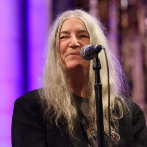 NEW YORK, NEW YORK - MARCH 23: Patti Smith performs during the Democracy Now! 30th Anniversary Event at Riverside Church on March 23, 2026 in New York City. (Photo by Rob Kim/Getty Images)