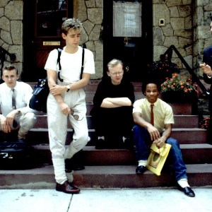Portrait of the English pop music group Haircut 100 in Chicago, Illinois, July 15, 1982. (Photo by Paul Natkin/Getty Images)