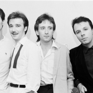 British new wave group Ultravox, UK, August 1980. Left to right: drummer Warren Cann, singer and guitarist Midge Ure, bassist Chris Cross and keyboard player Billy Currie. (Photo by Michael Putland/Getty Images)