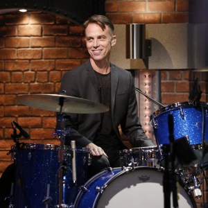 LATE NIGHT WITH SETH MEYERS -- Episode 400 -- Pictured: Matt Cameron of the bands Soundgarden and Pearl Jam sits in with the 8G Band on July 27, 2016 -- (Photo by: Lloyd Bishop/NBCU Photo Bank/NBCUniversal via Getty Images via Getty Images)