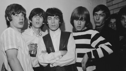 The Rolling Stones at Television House, London, for an appearance on the TV show, 'Ready Steady Go!' 26th June 1964. Left to right: Mick Jagger, Keith Richards, Bill Wyman, Brian Jones (1942 - 1969) and Charlie Watts. (Photo by Stanley Bielecki/ASP/Getty Images)
