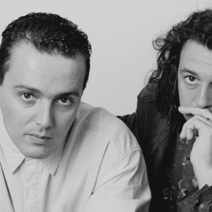 Curt Smith (left) and Roland Orzabal of pop duo Tears For Fears, London, April 1985. (Photo by Michael Putland/Getty Images)