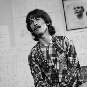 1975: Guitarist George Harrison poses for a portrait with Indian sitar virtuoso Ravi Shankar in circa 1975. (Photo by Michael Ochs Archives/Getty Images)