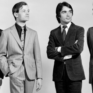 Photo by Maurice Seymour/Kraftwerk/Getty Images; NEW YORK - CIRCA 1975: German electronic group Kraftwerk (L-R Karl Bartos, Ralph Hutter, Wolfgang Flur and Florian Schneider) pose for a portrait circa 1975 in New York City, New York. (Photo by Maurice Seymour/Kraftwerk/Getty Images)