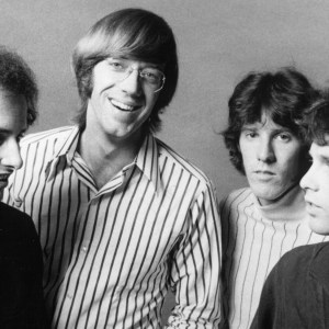 American rock group The Doors L-R Robby Krieger, Ray Manzarek, John Densmore and Jim Morrison pose for an Electra Records publicity still circa 1967. (Photo by Electra Records/Michael Ochs Archives/Getty Images)