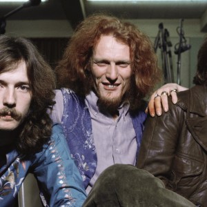 NEW YORK - FEBRUARY 1968: Rock band "Cream" poses for a portrait in February 1968 in New York City, New York. L-R: Eric Clapton, Ginger Baker, Jack Bruce. (Photo by Michael Ochs Archives/Getty Images)
