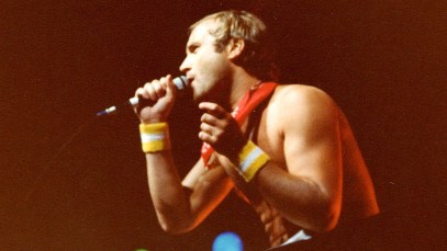 Phil Collins of Genesis at the Genesis in 1981 Concert at The Spectrum in Philadelphia, Pennsylvania. (Photo by Jeff Kravitz/FilmMagic)