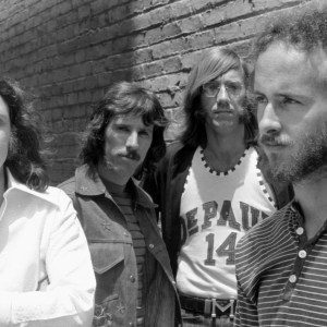 The Doors L-R Jim Morrison, John Densmore, Ray Manzarek and Robby Krieger pose for a portrait circa 1968 in Hollywood, California. (Photo by Edmund Teske/Michael Ochs Archives/Getty Images)
