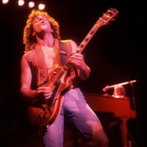 Neal Schon of Journey at the Poplar Creek Music Theater in Hoffman Estates, Illinois, September 3, 1981. (Photo by Paul Natkin/Getty Images)