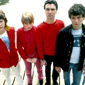 AMSTERDAM, NETHERLANDS: JUNE 01: Talking Heads posed in Amsterdam, Netherlands in June 1977. L-R Chris Frantz, Tina Weymouth, David Byrne, Jerry Harrison (Photo by Gijsbert Hanekroot/Redferns)