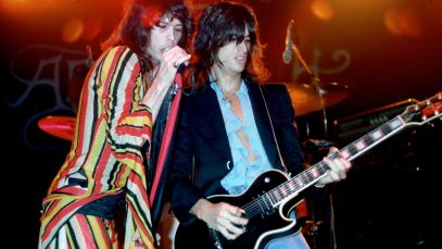 Aerosmith performing in 1975