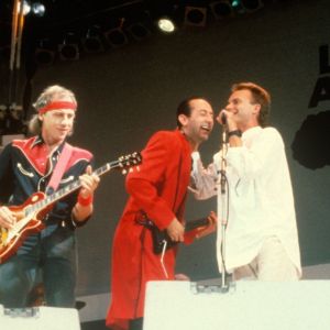 Dire Straits performing in the 1980s