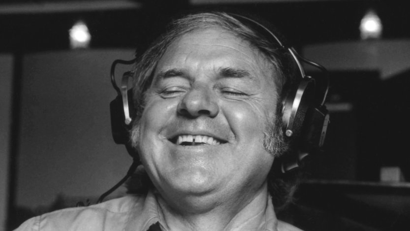 Marshall Grant, in the studio recording Johnny Cash's 'The Last Gunfighter Ballad' album.
