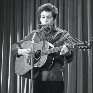 Bob Dylan rehearsing for the Ed Sullivan Show