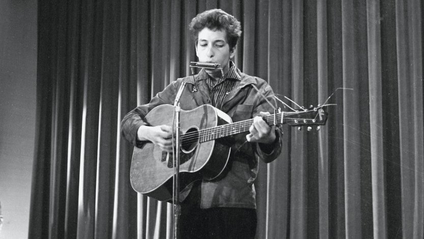 Bob Dylan rehearsing for the Ed Sullivan Show