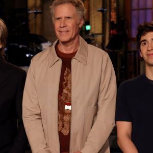Paul McCartney, Will Ferrell, and Marcello Hernández on set for 'SNL'
