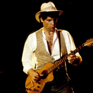 DEVORE, CA - May 30: Lindsey Buckingham performing with 'Fleetwood Mac' at The US Festival in Devore, California on May 30, 1983. (Photo by Larry Hulst/Michael Ochs Archives/Getty Images)