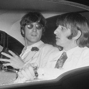 British rock group the Beatles arrive at London Airport, UK, after their final concert tour of the United States, 31st August 1966. From left to right, Paul McCartney, John Lennon and Ringo Starr. (Photo by Evening Standard/Hulton Archive/Getty Images)