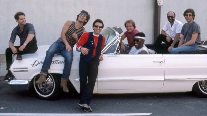 Bruce Springsteen and the E Street Band pose for a portrait in June 1984, shortly before the launch of their blockbuster "Born In The U.S.A." tour. (Photo by David Gahr/Getty Images)