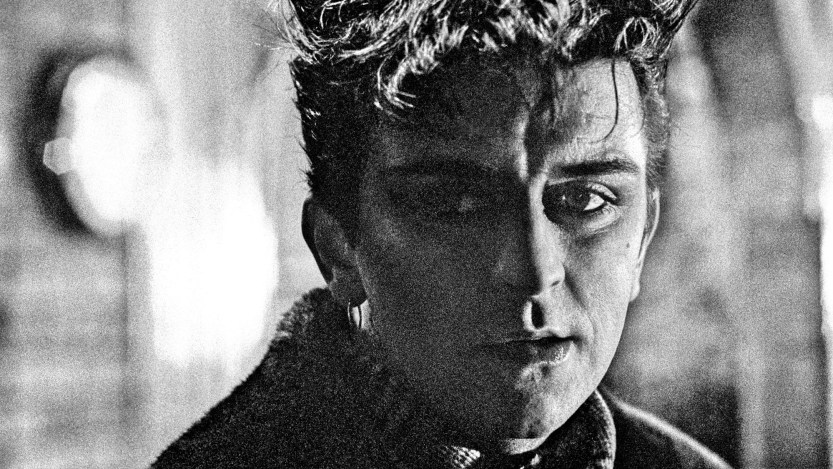 Welsh pop singer Steve Strange (1959 - 2015), of British new romantic group, Visage, during the filming of a video for the group's single, 'Night Train', at the Tenterden Town railway station of the Kent and East Sussex Railway in Tenterden, East Sussex, on the evening of 14th January 1982. (Photo by Brian Cooke/Redferns)