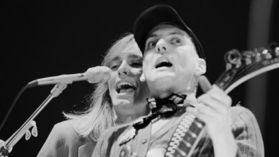 Singer Robin Zander (left) and guitarist Rick Nielsen performing with American rock group Cheap Trick, May 1979. (Photo by Michael Putland/Getty Images)