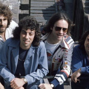 English rock band 10cc in Wales, 1975. From left to right, Kevin Godley, Graham Gouldman, Eric Stewart and Lol Creme. (Photo by Michael Putland/Getty Images)