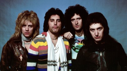 UNITED STATES - JANUARY 01: Photo of QUEEN; Posed group portrait - Roger Taylor, Freddie Mercury, Brian May and John Deason (Photo by Richard E. Aaron/Redferns)