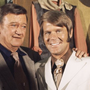 Glen Campbell with his True Grit co-star, John Wayne